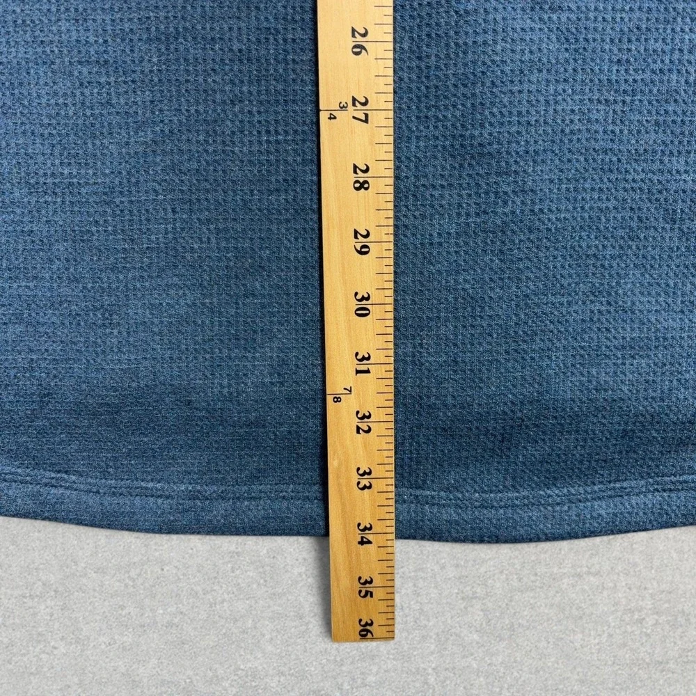 LL Bean Waffle Fleece Henley Mens XL Tall Rangeley Blue Sherpa Lined Sweater NWT